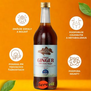 Preferujete menej cukru, no plnú chuť? Dorset Ginger Strong so zníženým obsahom cukru je vhodný na každodenné dávkovanie...