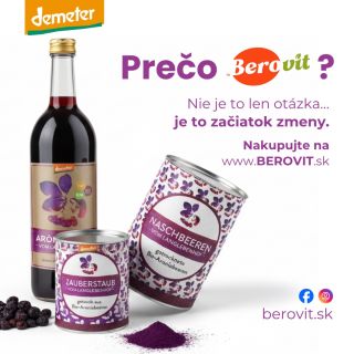 Prečo Berovit? Lebo zdravie si zaslúži lepšiu voľbu. 💜 Objav aróniu a ďalšie bio produkty na www.berovit.sk